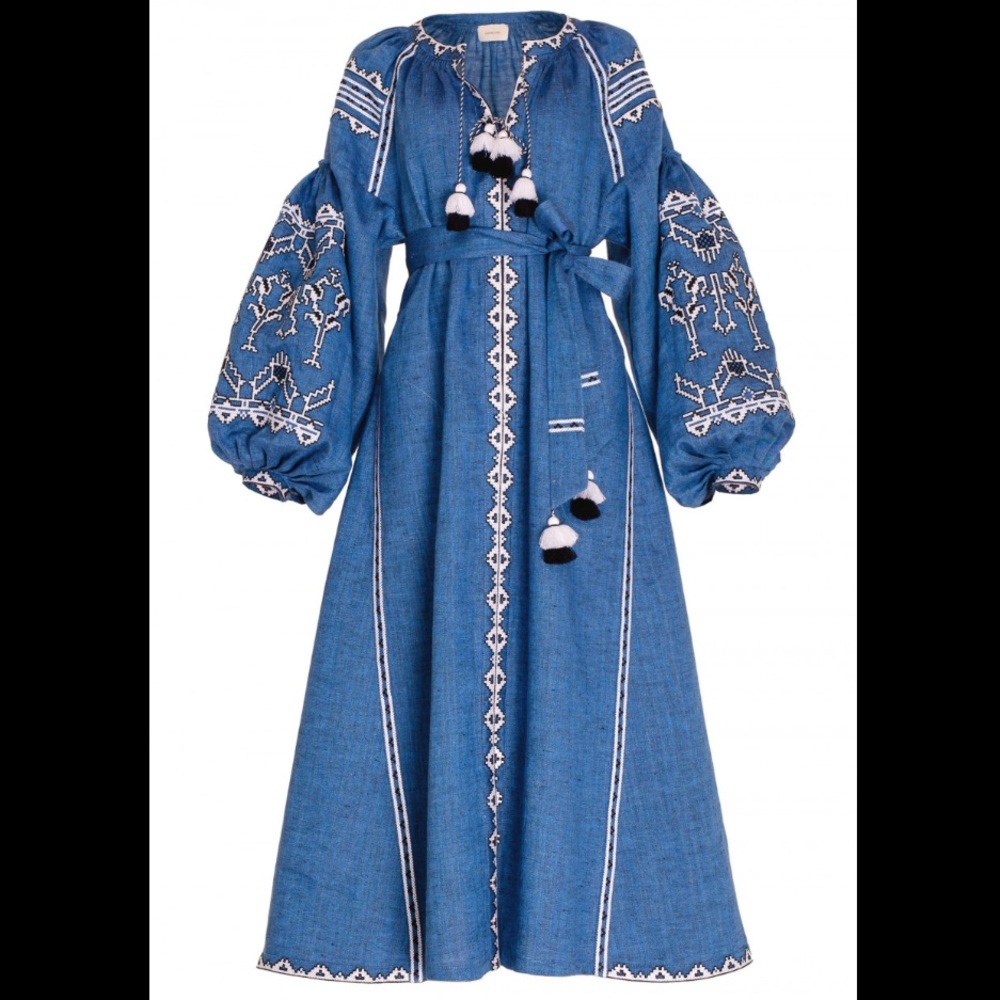 Sleeping Gypsy Lace Midi Dress in Blue